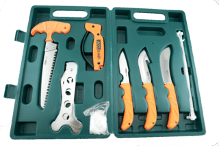 The AccuSharp Game Processing Kit comes with a hard plastic carrying case